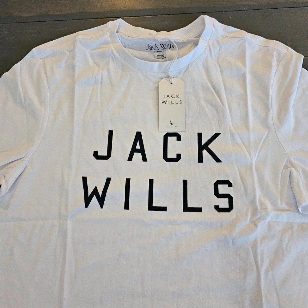 Jack Wills Men's White Sutton Logo Short Sleeve T-Shirt Size Large - Picture 5 of 10